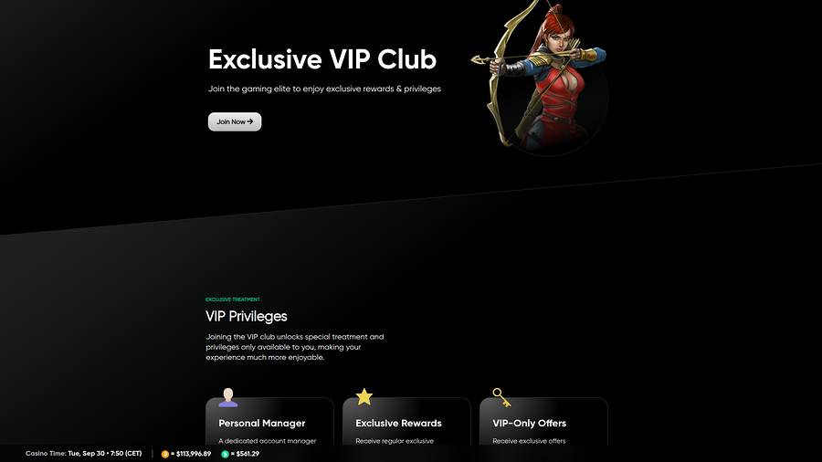 Bitcoin.com Games Casino Desktop VIP Program