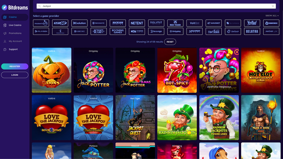 Bitdreams Casino Desktop Jackpot