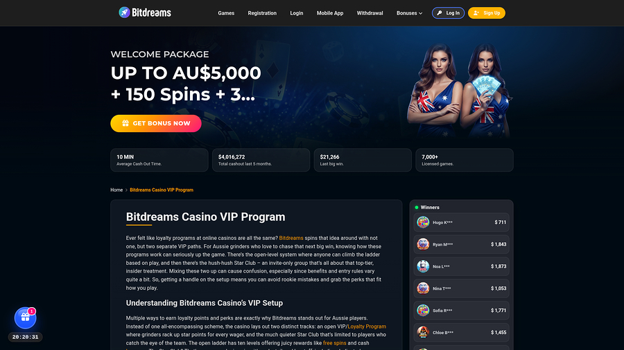 Bitdreams Casino Desktop VIP Program