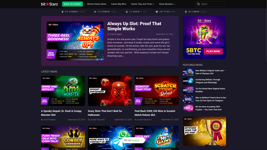 Bitstarz Casino Desktop News