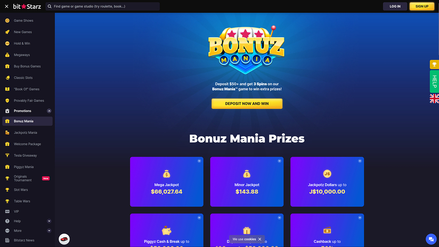 Bitstarz Casino Desktop Promotions