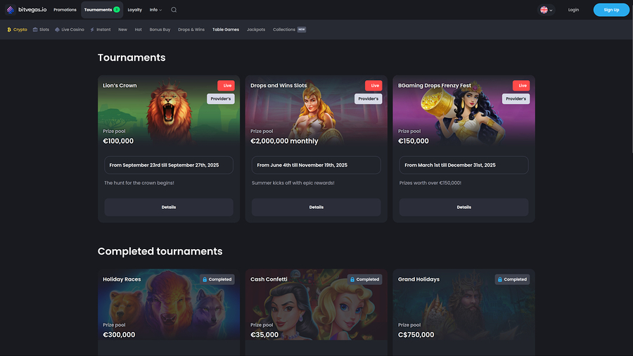 BitVegas Casino Desktop Tournaments