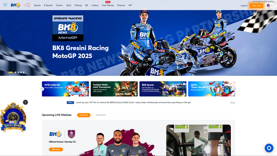 BK8 Casino Desktop Homepage