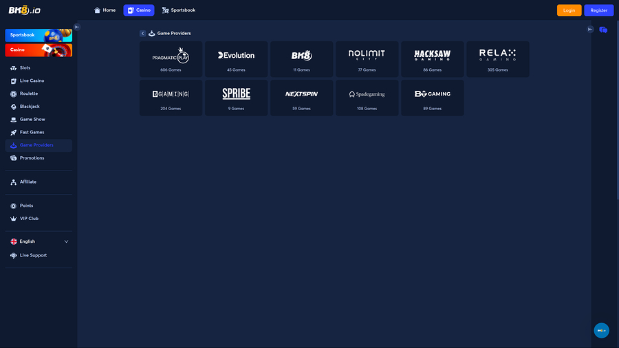 BK8.io Casino Desktop Game Developers