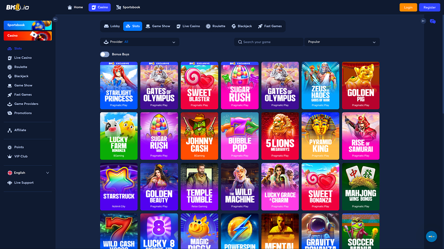 BK8.io Casino Desktop Games