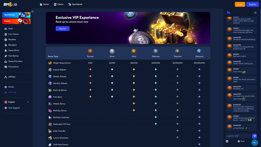 BK8.io Casino Vip Desktop