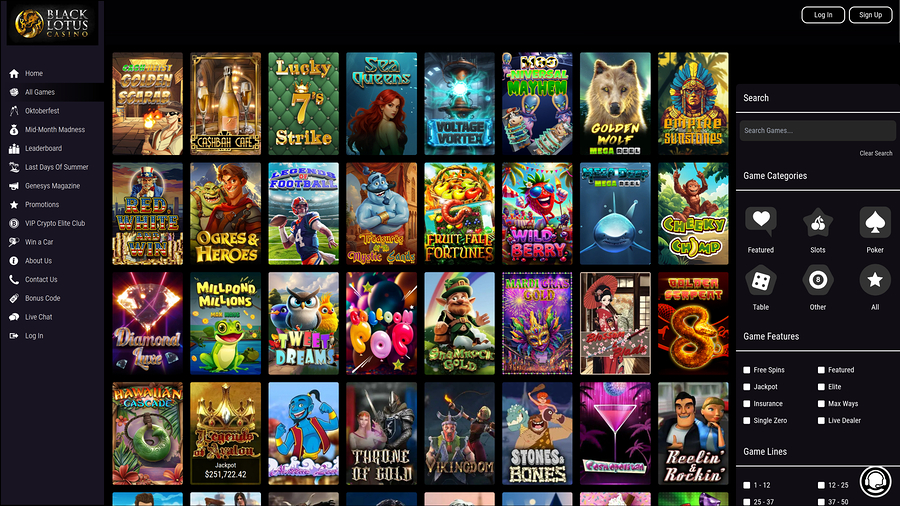Black Lotus Casino Desktop Games