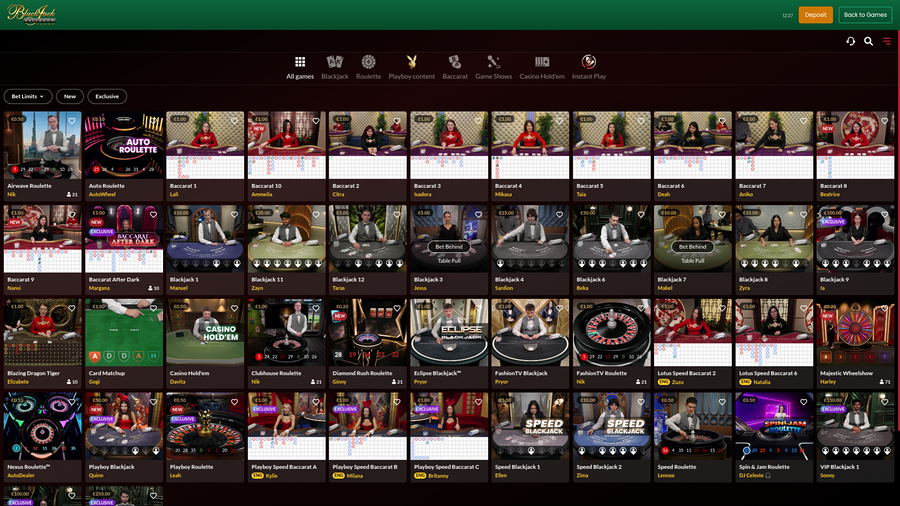 Blackjack Ballroom Desktop Live Dealer