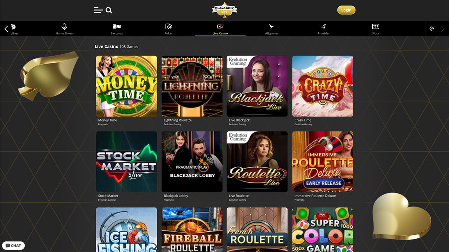 BlackJack City Casino Desktop Live Dealer