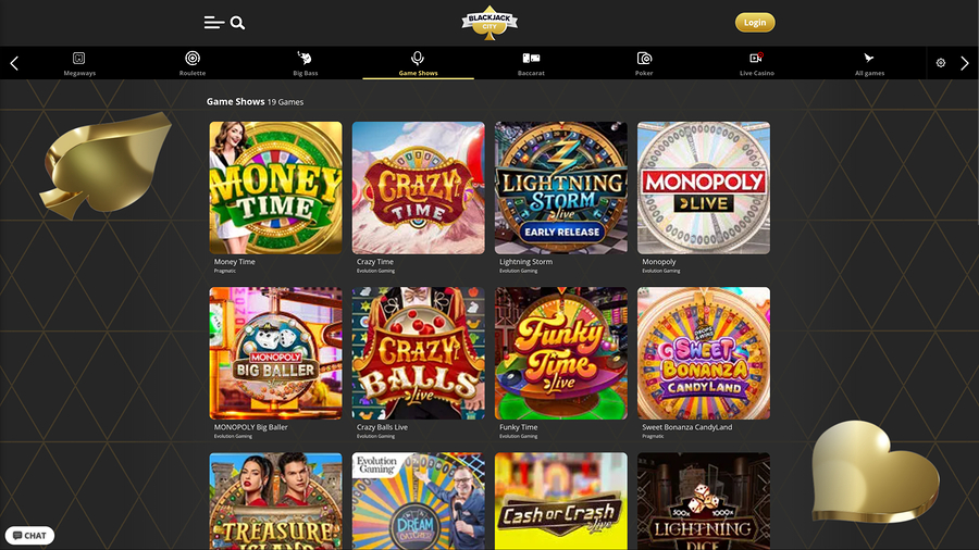 BlackJack City Casino Desktop Shows
