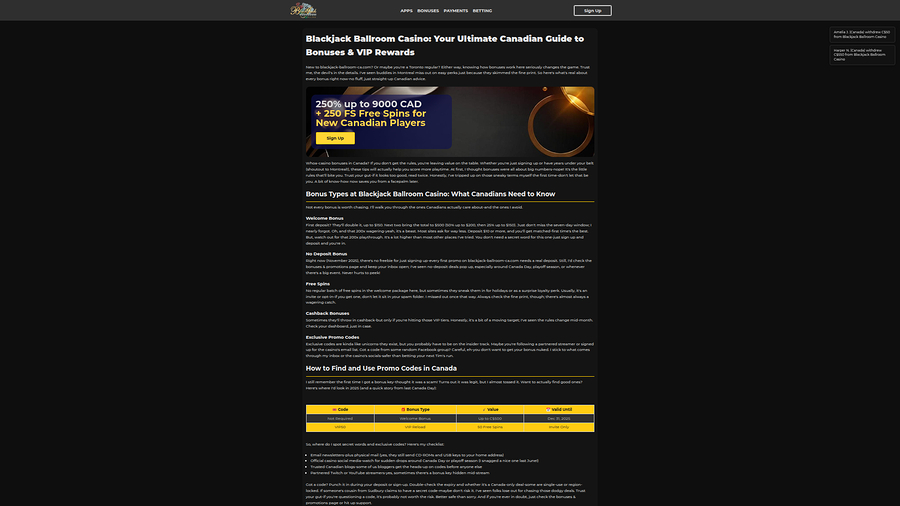 Blackjack Ballroom Desktop VIP Program