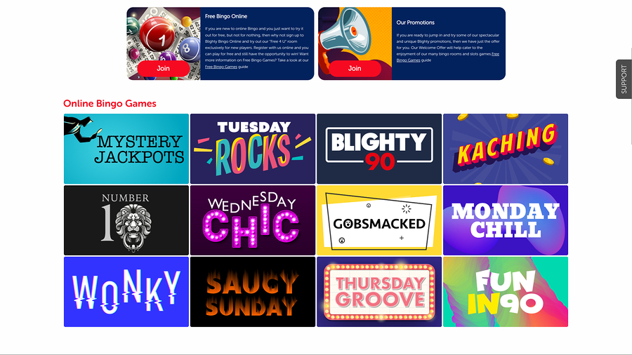 Blighty Bingo Casino Desktop Bingo