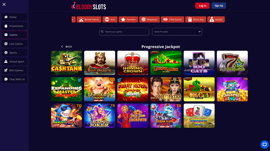 BloodySlots Casino Desktop Jackpot