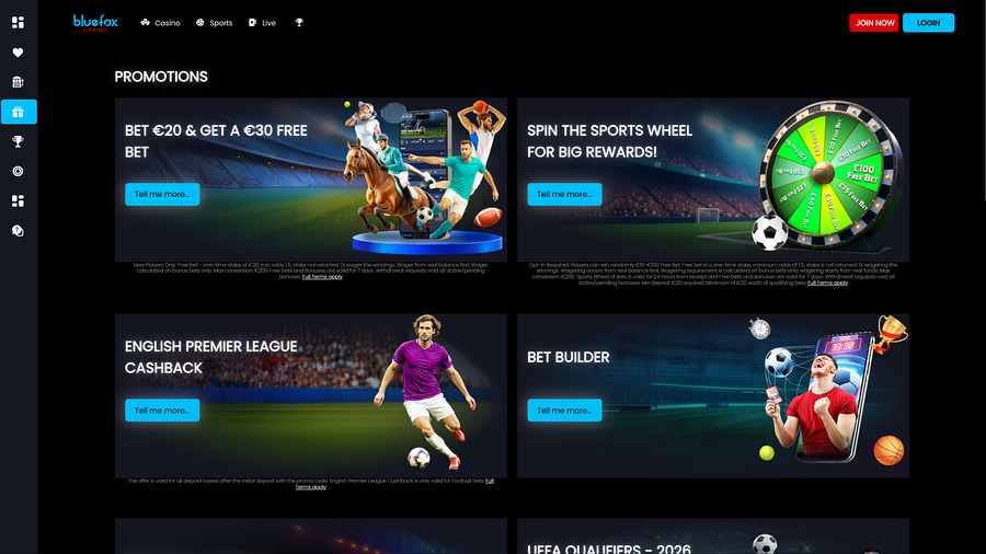 Blue Fox Casino Desktop Promotions