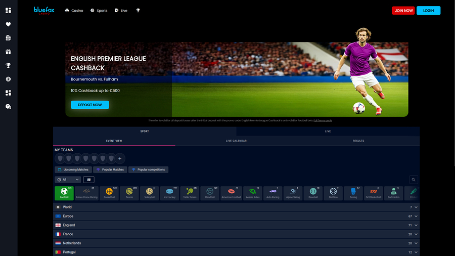 Blue Fox Casino Desktop Sports