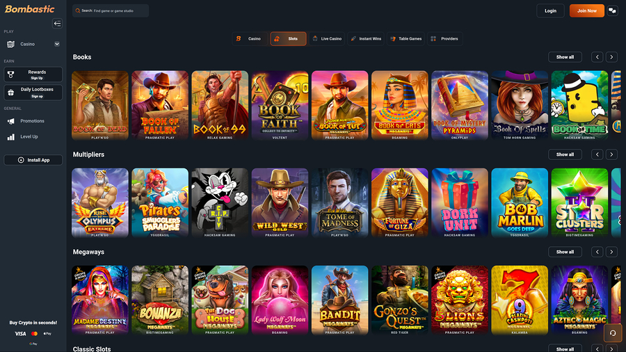 Bombastic Casino Desktop Games