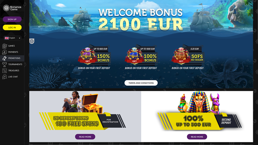 Bonanza Game Casino Desktop Promotions