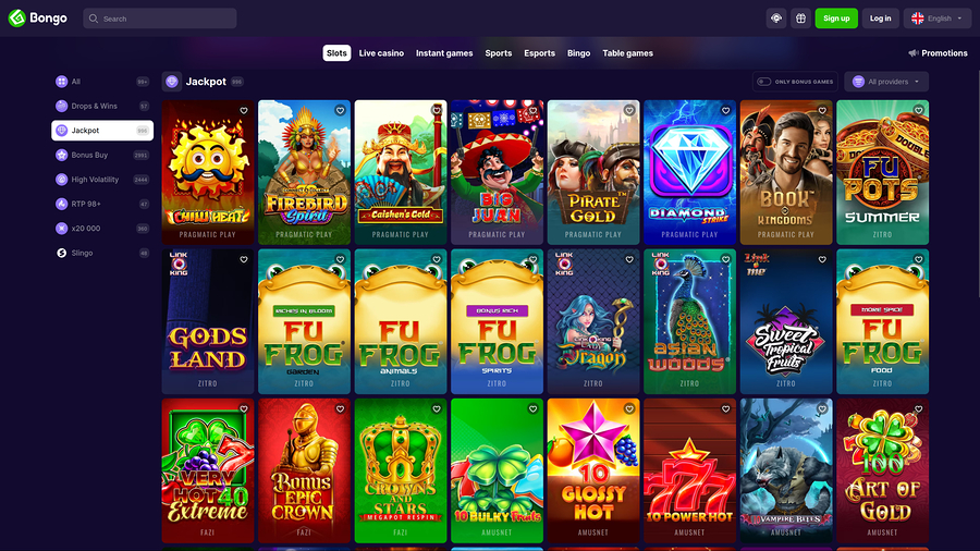 Bongo Casino Desktop Jackpot