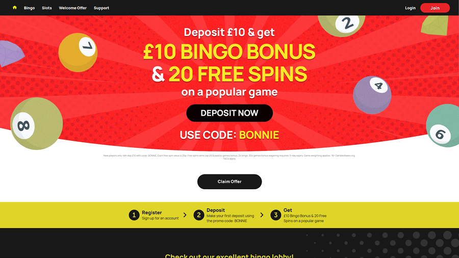 Bonnie Bingo Desktop Homepage