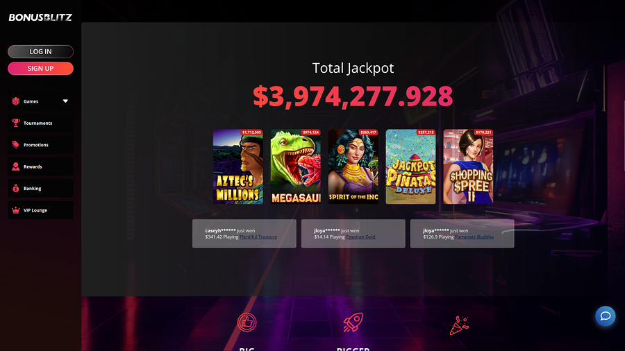 BonusBlitz Casino Desktop Jackpot