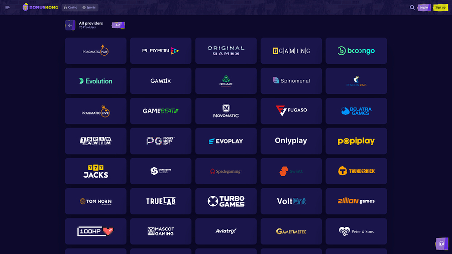 BonusKong Casino Game Developers