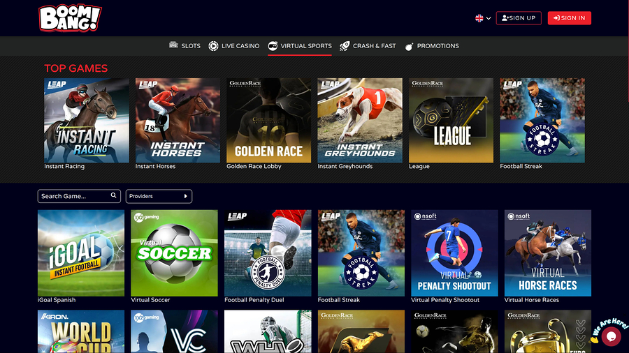 Boombang Casino Desktop Virtual Sports