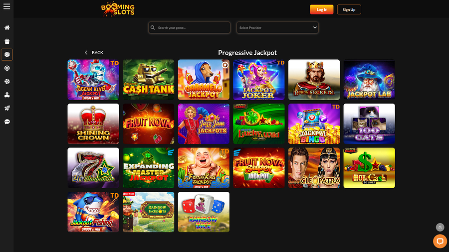BoomingSlots Casino Desktop Jackpot