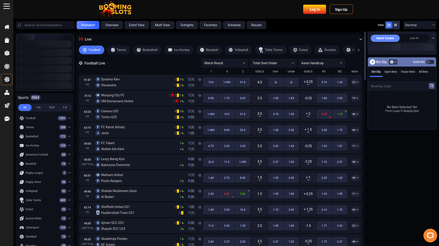 BoomingSlots Casino Desktop Sports