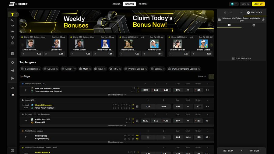 BoxBet Casino Desktop Sports