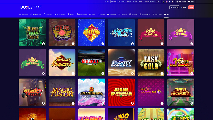 BoyleSports Casino Desktop Games