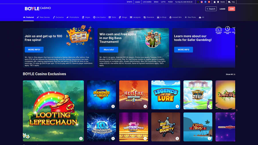 BoyleSports Casino Desktop Homepage
