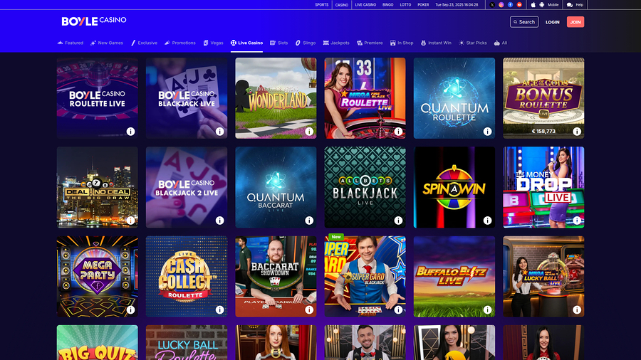 BoyleSports Casino Desktop Live Dealer