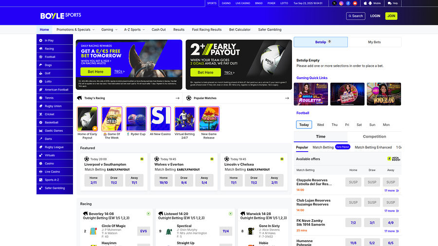 BoyleSports Casino Desktop Sports