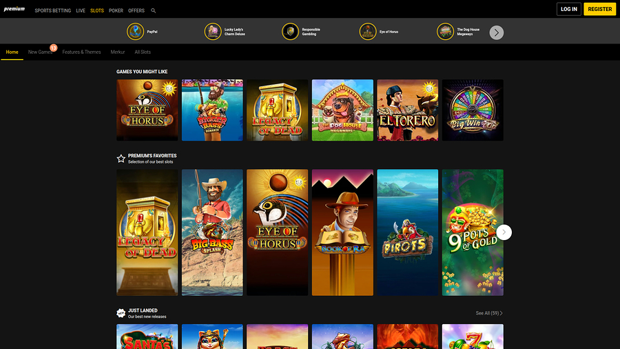 Bpremium Casino Desktop Homepage