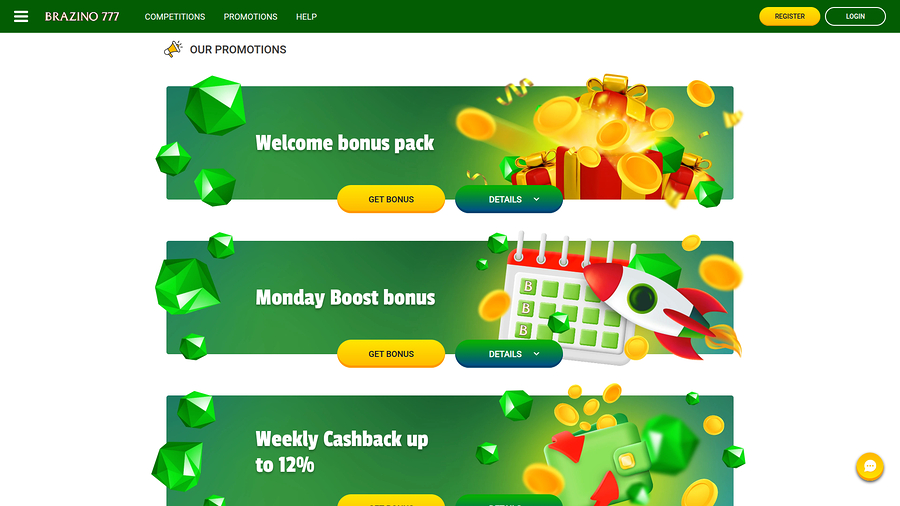 Brazino777 Casino Desktop Promotions