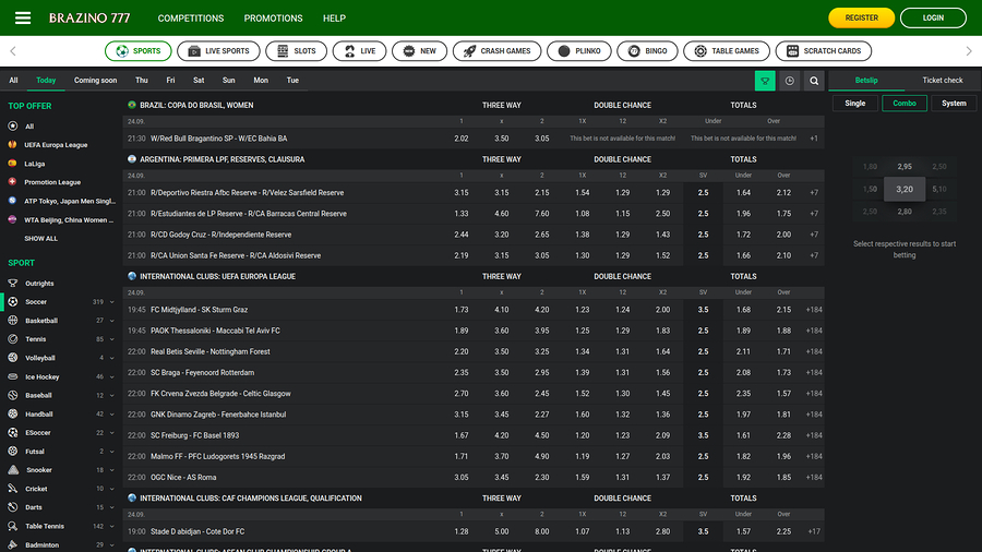 Brazino777 Casino Desktop Sports