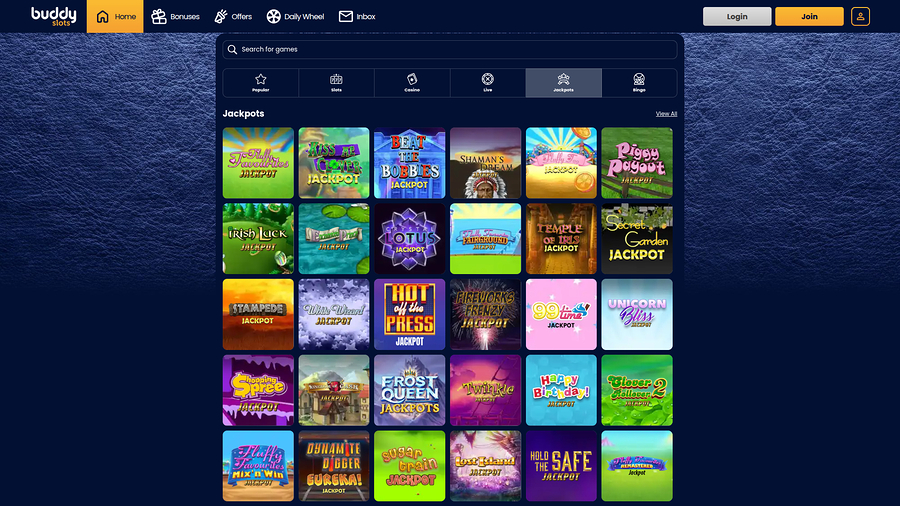 Buddy Slots Casino Desktop Jackpot