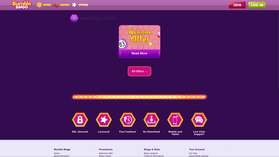 Bumble Bingo Desktop Promotions