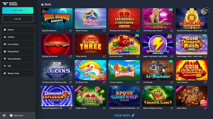 Buran Casino Desktop Games