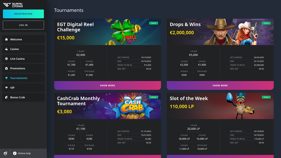 Buran Casino Desktop Tournaments