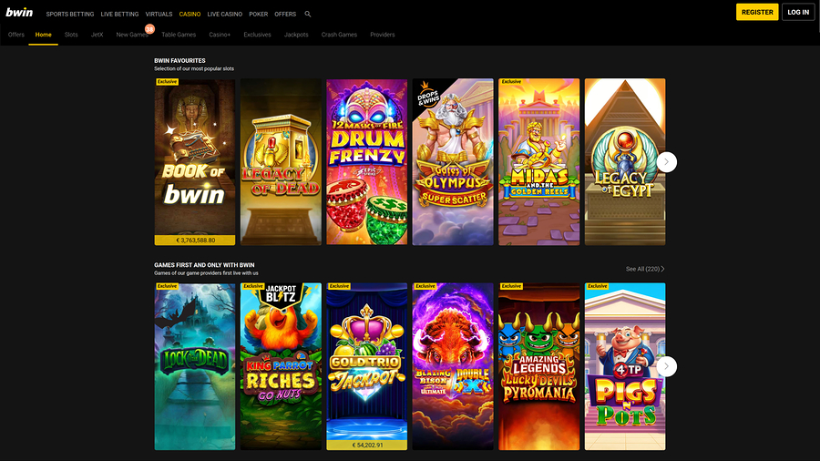 Bwin Casino Desktop Homepage