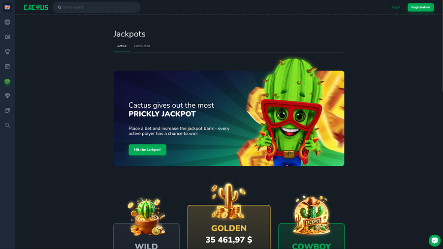 Cactus Casino Desktop Jackpot