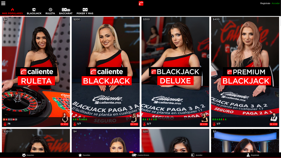 Caliente Casino Desktop Live Dealer