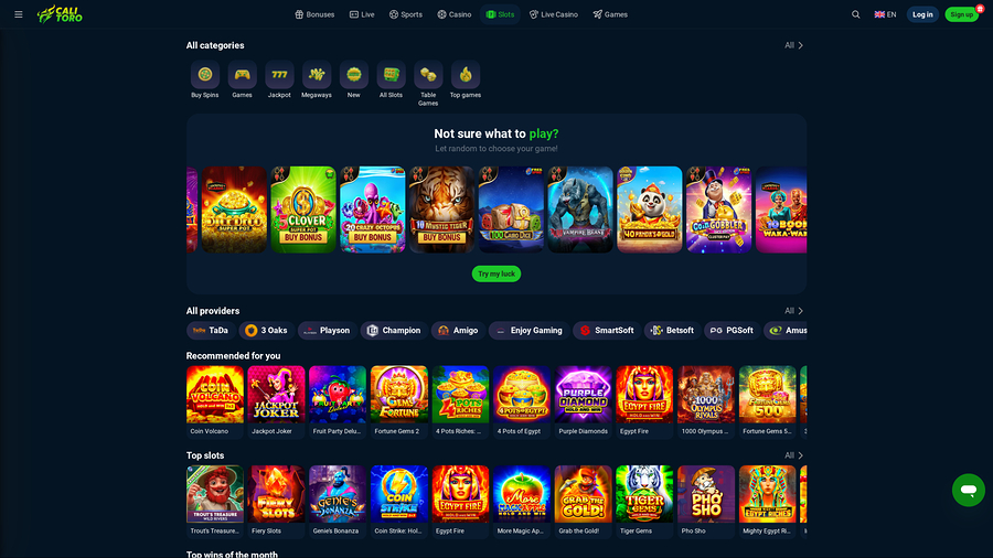 Juegos de escritorio del casino Calitoro