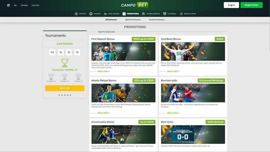 Campobet Casino Desktop Promotions