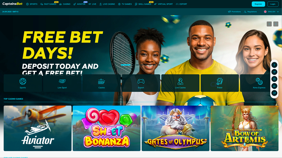 Captainsbet Casino Desktop Homepage