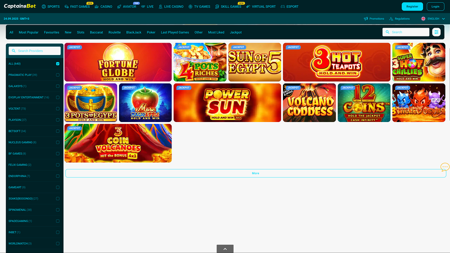 Captainsbet Casino Desktop Jackpot