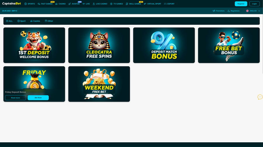 Captainsbet Casino Desktop Promotions