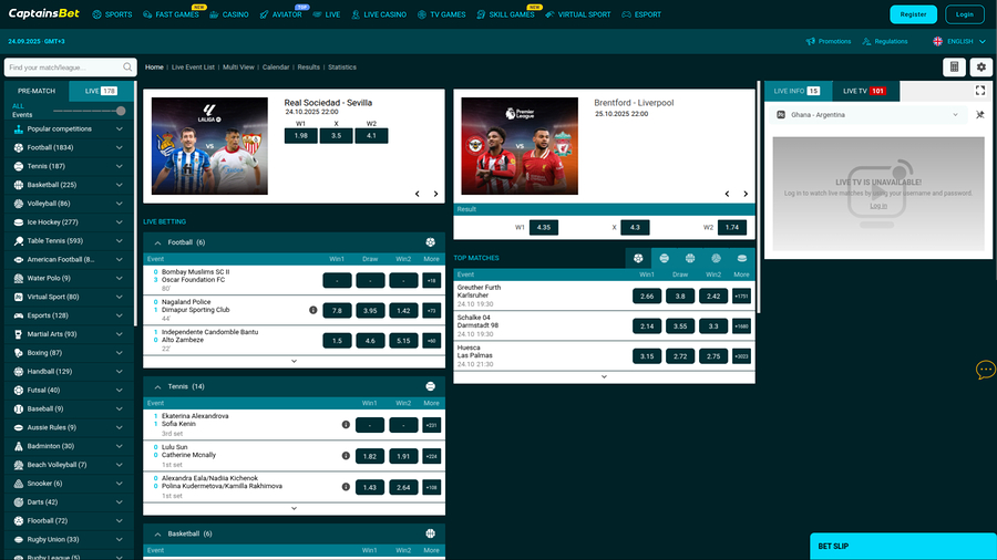 Captainsbet Casino Desktop Sports Betting