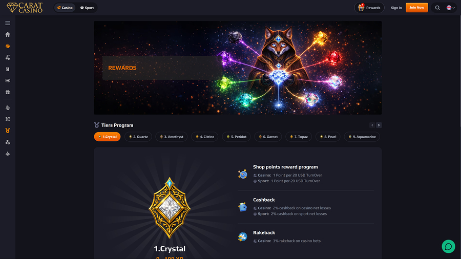 CaratCasino Casino Escritorio VIP